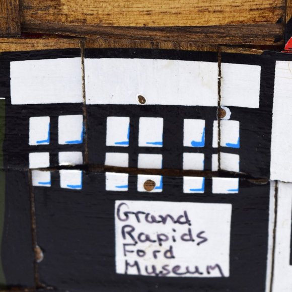 Vintage MCM Caro-Nan Basket Purse Signed Grand Rapids Streetscape Hand Painted - Picture 12 of 14